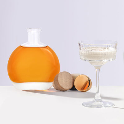 Engraved 500ml Glass Bottle for End Rum Gin and Brandy Spirits in Unique Shape