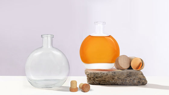 Engraved 500ml Glass Bottle for End Rum Gin and Brandy Spirits in Unique Shape