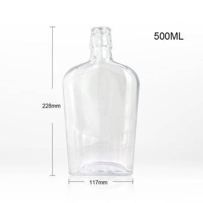 750ml/1000ml Glass Bottle for Spirits Whisky Rum Gin Tequila Brandy Engraved Cork Stopper