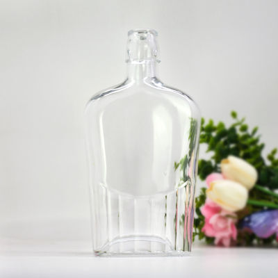 750ml/1000ml Glass Bottle for Spirits Whisky Rum Gin Tequila Brandy Engraved Cork Stopper