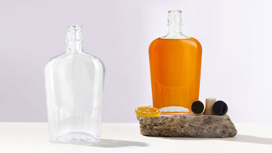 750ml/1000ml Glass Bottle for Spirits Whisky Rum Gin Tequila Brandy Engraved Cork Stopper