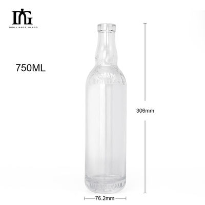 Customized 200ml 500ml 700ml 750ml 1000ml Liquor Glass Vodka Spirit Bottle for OEM/ODM
