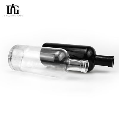 Competitive 750ml 700ml 500ml Clear Whiskey Vodka Bottle with Customized Black Painting