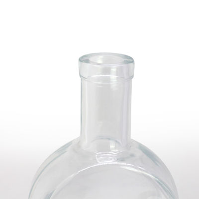 Whisky Liquor Gin Rum Vodka Glass Bottle with Glass Cork 450ml 700ml 750ml Collar Material