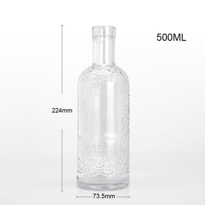 Acid Etch Surface Handling Glass Bottle for Beverages 750ml Capacity and Transparent