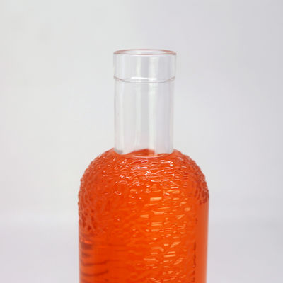 Acid Etch Surface Handling Glass Bottle for Beverages 750ml Capacity and Transparent