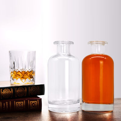 Classic Shape Flint Brandy Spirits Empty White Liquor Glass Bottle 500ml 700ml Super