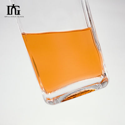 Sealing Type CORK 500ml 700ml Clear Square Empty Glass Wine Bottle for Vodka Whiskey