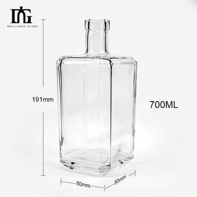 Empty Brandy Rum Gin Whisky Vodka Glass Bottle 500ml 700ml 750ml for Liquor Packaging