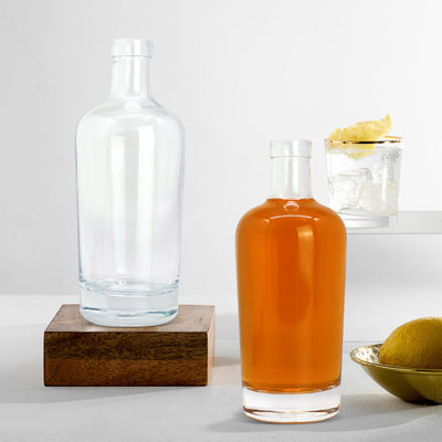 250ml/350ml/500ml/550ml/650ml/700ml/750ml Square Shape Decal Crafts Gin Bottle Glass