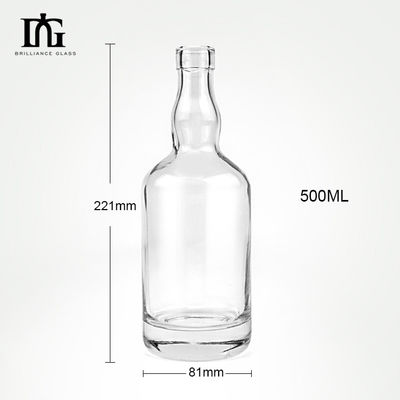 Gold Stamp Printing Handling Special Glass Drinking Bottle for Sample 350ml 500ml 750ml