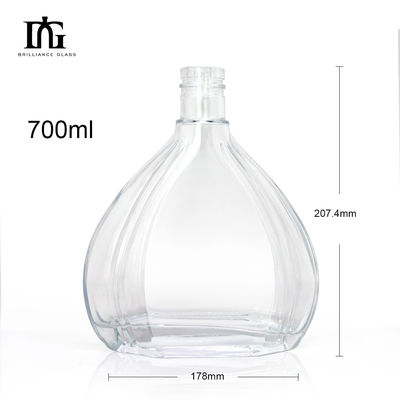 500ml Empty Glass Liquor Bottle for Rum Whisky Vodka Spirits Collar Material Glass