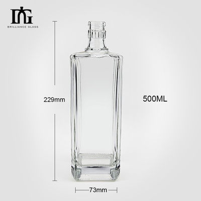 Glass Collar 750ml Extra Flint Empire Vodka Bottle for Spirits Liquor Whiskey Rum Tequila