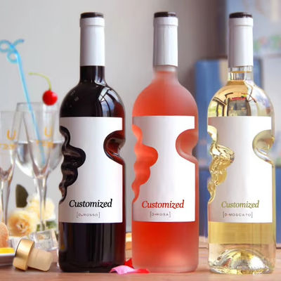 Mineral Water Sample Provided 500ml Glass Liquor Bottle with Unique Shape and Cork Stopper