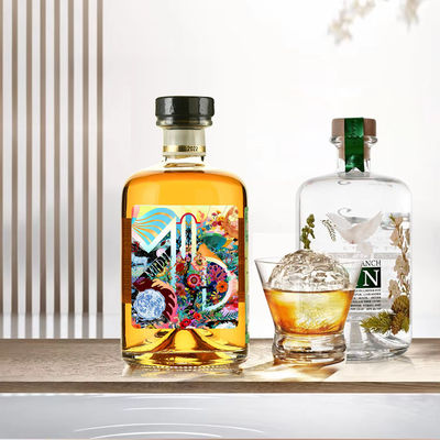 375ml Transparent Round Empty Super Flint Glass Liquor Wine Whisky Vodka Tequila Bottle
