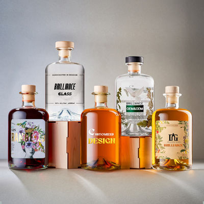 375ml Transparent Round Empty Super Flint Glass Liquor Wine Whisky Vodka Tequila Bottle