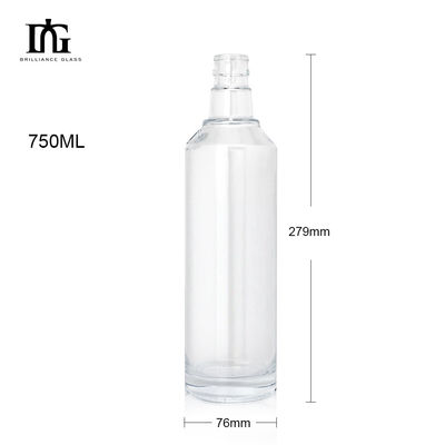 Engraving Surface Handling Glass Liquor Bottle 750ml 500ml for Whiskey Gin Vodka