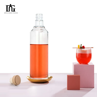 Engraving Surface Handling Glass Liquor Bottle 750ml 500ml for Whiskey Gin Vodka