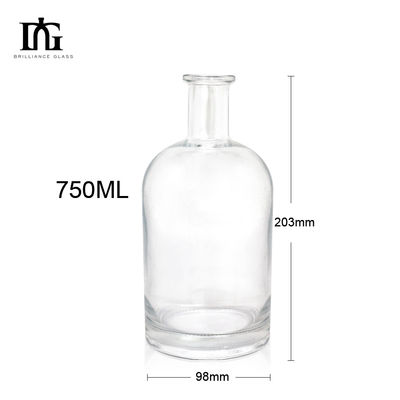 TJ028 750ml Super Flint Transparent Vodka Alcohol Liquor Glass Bottle