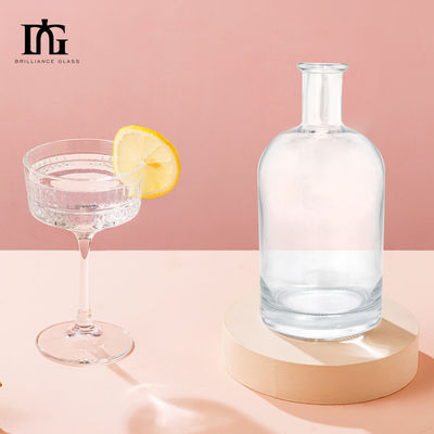 TJ028 750ml Super Flint Transparent Vodka Alcohol Liquor Glass Bottle