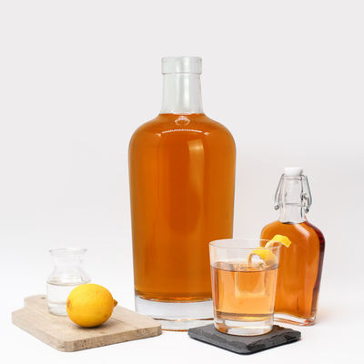 500ml 750ml Clear Reusable Miniature Liquor Bottle with Glass Body