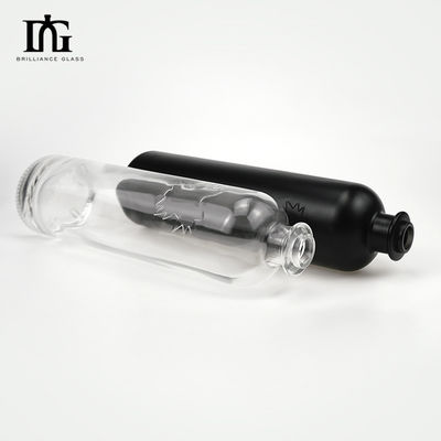 Acceptable Customer's Logo Tall Glass Liquor Bottle for Vodka Gin Tequila Brandy