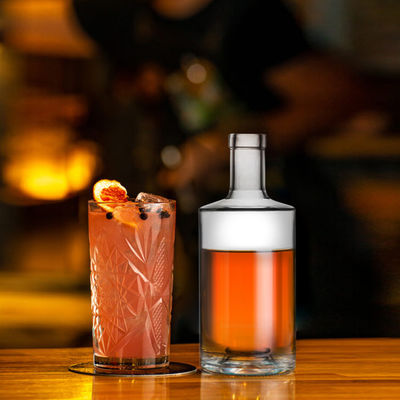 375ml 500ml 750ml Glass Wine Bottle Unique Transparent Bottle with Cork and Screw Cap