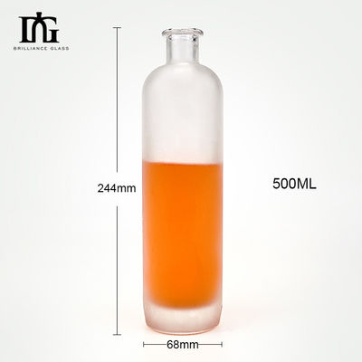 Vodka Brandy Liquor Bottles with Acceptable Customer's Logo 500ml Clear Round Glass