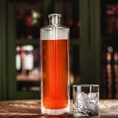 Custom 300ml 500ml 700ml Vodka Whisky Liquor Gin Rum Glass Spirit Brandy Bottles with Frosting